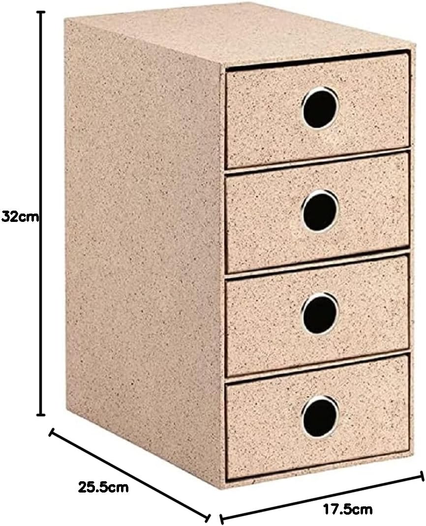 Rössler 1524452394 - S.O.H.O. 4er Schubladenbox für DIN A5, mit Griffloch, Cacao, 320 x 175 x 250 mm