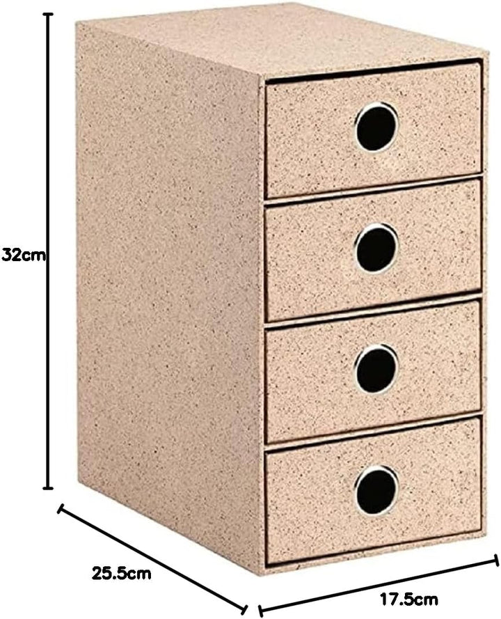 Rössler 1524452394 - S.O.H.O. 4er Schubladenbox für DIN A5, mit Griffloch, Cacao, 320 x 175 x 250 mm