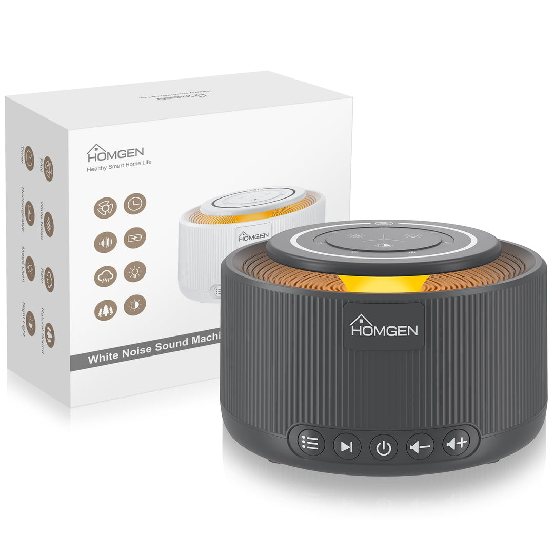 HOMGEN White Noise Machine Weisses Rauschen Maschine Einschlafhilfe Baby Erwachsene 30 Klänge & 30 S