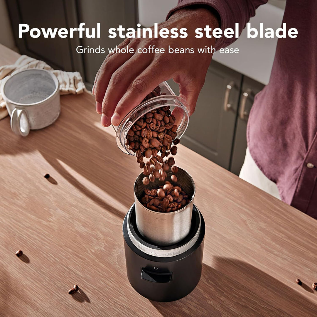 KitchenAid Go | Kabellose Kaffeemühle für frisch gemahlenen Kaffee für unterwegs | 113 g-Mahlbehälte