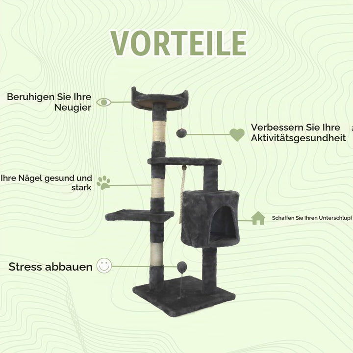 Mobiclinic® Pets, Kratzbaum, Modell Silvestre, Europäische Marke, Grösse: Medium, Zum Klettern, 3 Hö