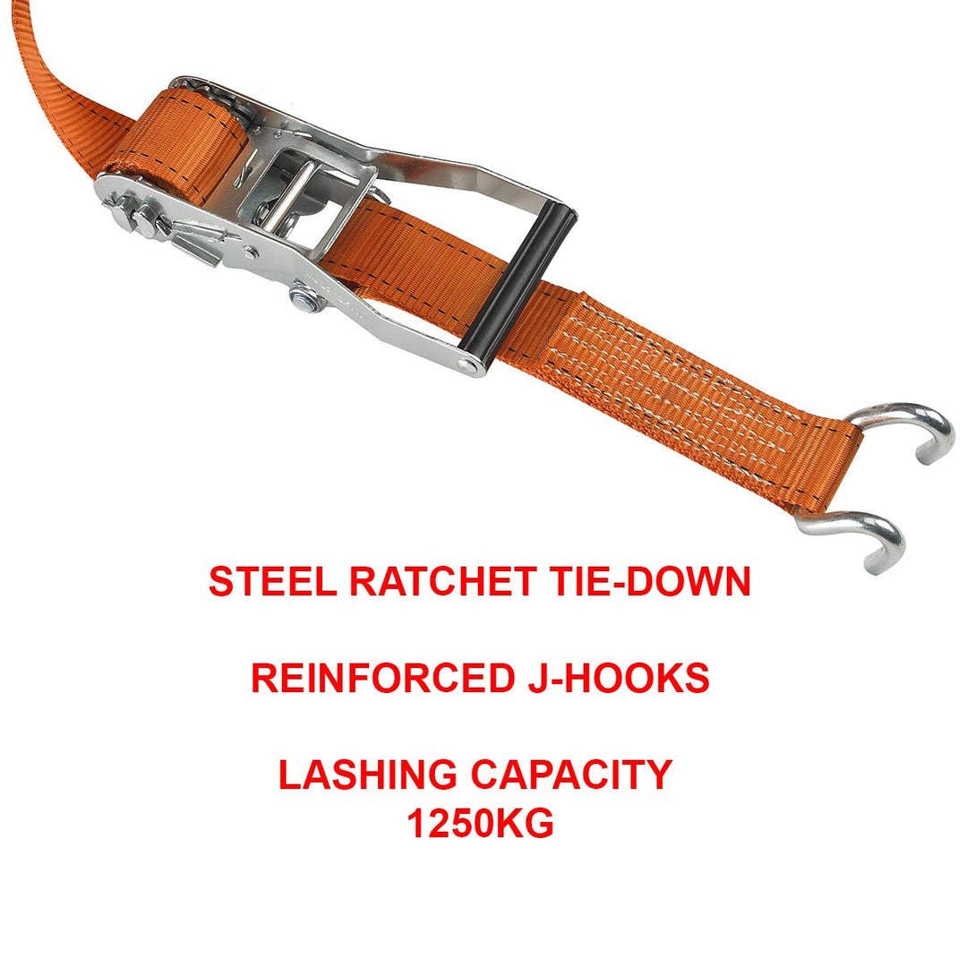 Master Lock 3260EURDAT Fast Link Spanngurt mit Ratsche und J-Haken, Orange, 9 m x 50 mm Gurt 26.0 cm