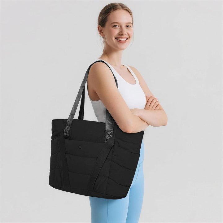 Axcone Tragetasche für Damen mit Reissverschluss,Gesteppte Tragetasche,Sporttasche mit Yogamatten-Gu