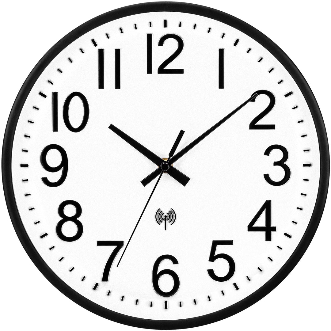NESIFEE Moderne Funkuhr, Funkuhr geräuschlos Wanduhr Ohne Tickgeräusche, gut lesbar, batteriebetrieb