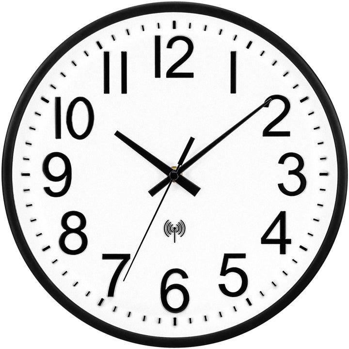 NESIFEE Moderne Funkuhr, Funkuhr geräuschlos Wanduhr Ohne Tickgeräusche, gut lesbar, batteriebetrieb