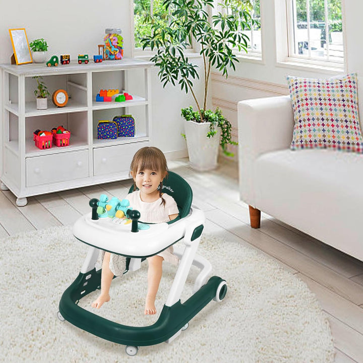 OHMG 4-in-1 Lauflernhilfe für Babys mit interaktivem Multiaktivitätstablett mit abnehmbarer Musik, h