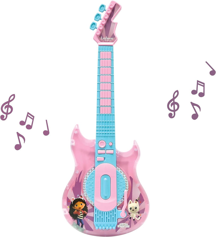 Lexibook, Gabby's Dollhouse, E-Gitarre mit Mikrofon und Brille für stilvolles Singen, 2 Spielmodi, D