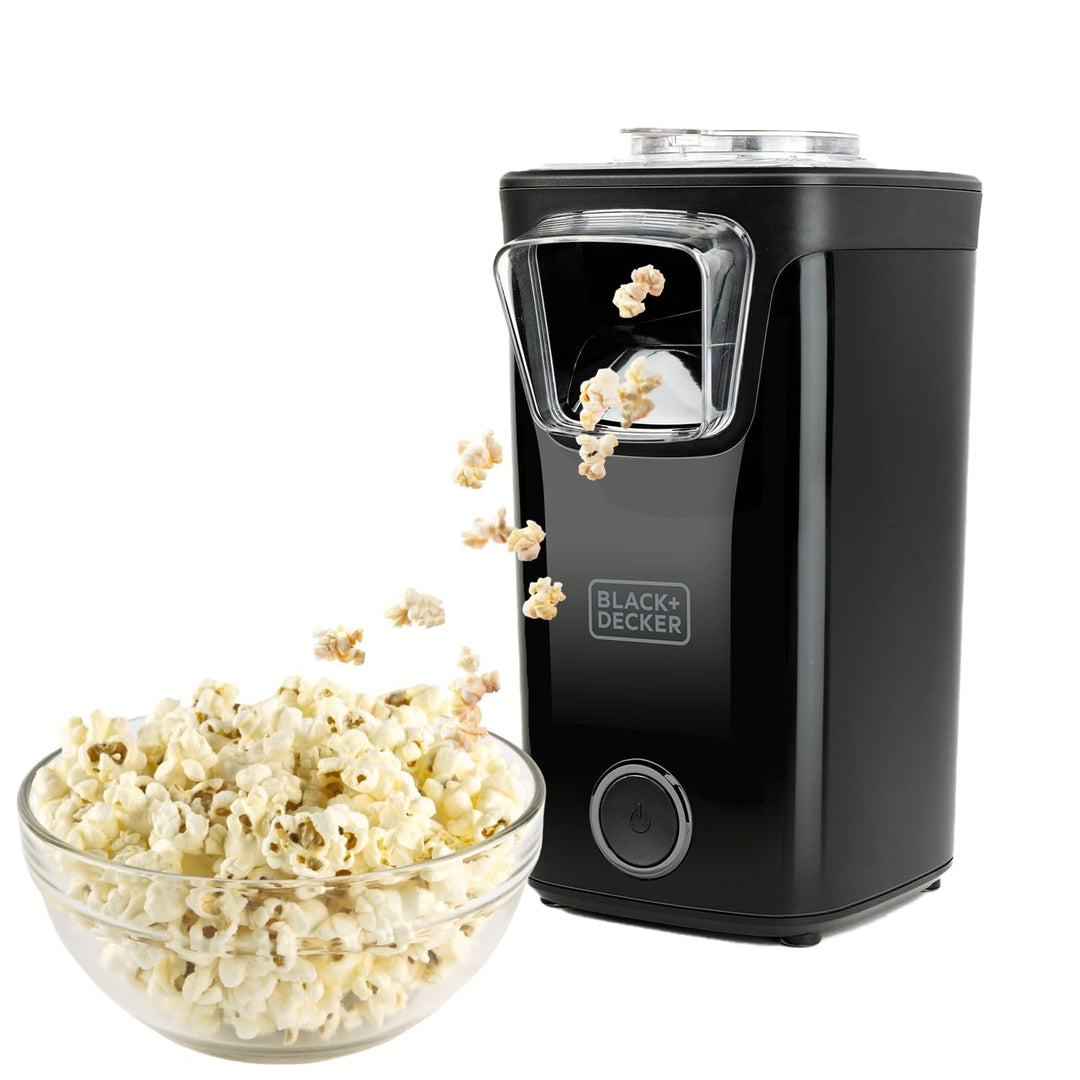 BLACK + DECKER BXPC1100E - Popcorn-Maker, 1100W, ölfreier Popcorn-Maker, kompaktes Format, schnell f
