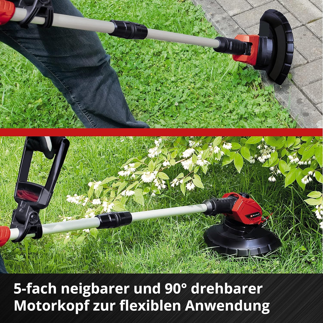 Einhell Akku-Rasentrimmer GE-CT 18 Li Kit Power X-Change (Li-Ion, 18V, Motorkopf drehbar, Flowerguar