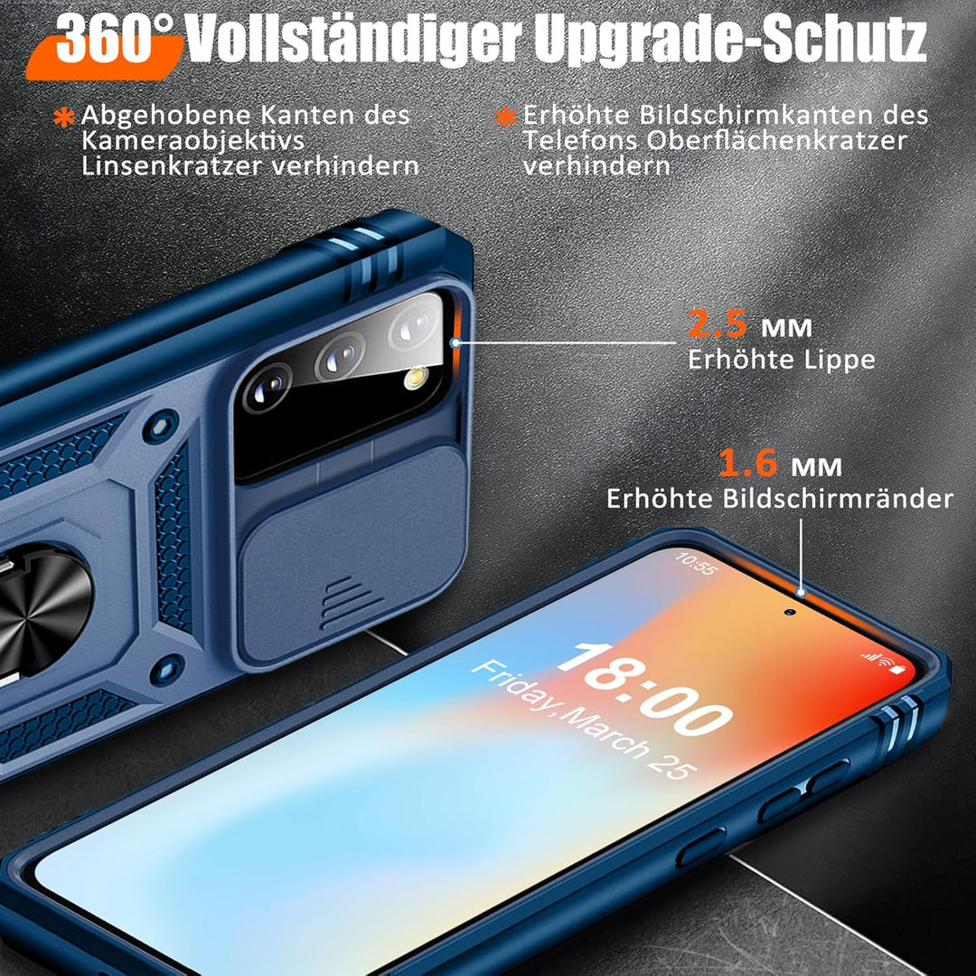 Giyer Handyhülle für Samsung Galaxy S20 FE Hülle mit Schutzfolie, Galaxy S20 FE 4G/5G Schutzhülle mi