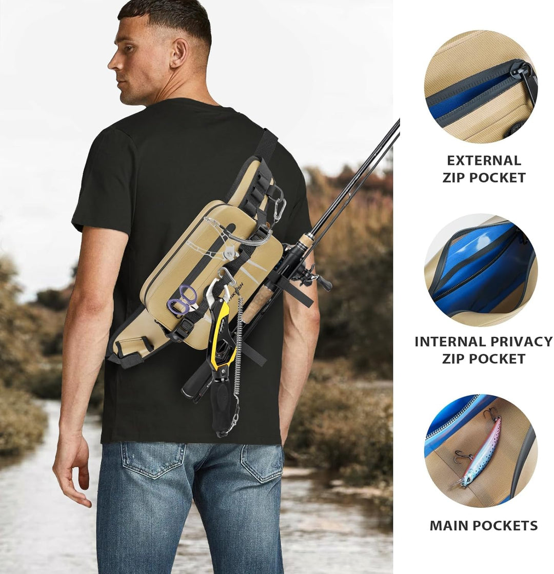 THKFISH Angeltasche Wasserdicht Hüfttasche IPX8, Bauchtasche Wasserdicht mit Luftdichtem Reissversch