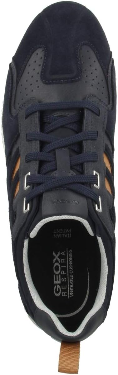 Geox U Snake.2 A Herren Sneaker 42 EU Navy Orange, 42 EU Navy Orange
