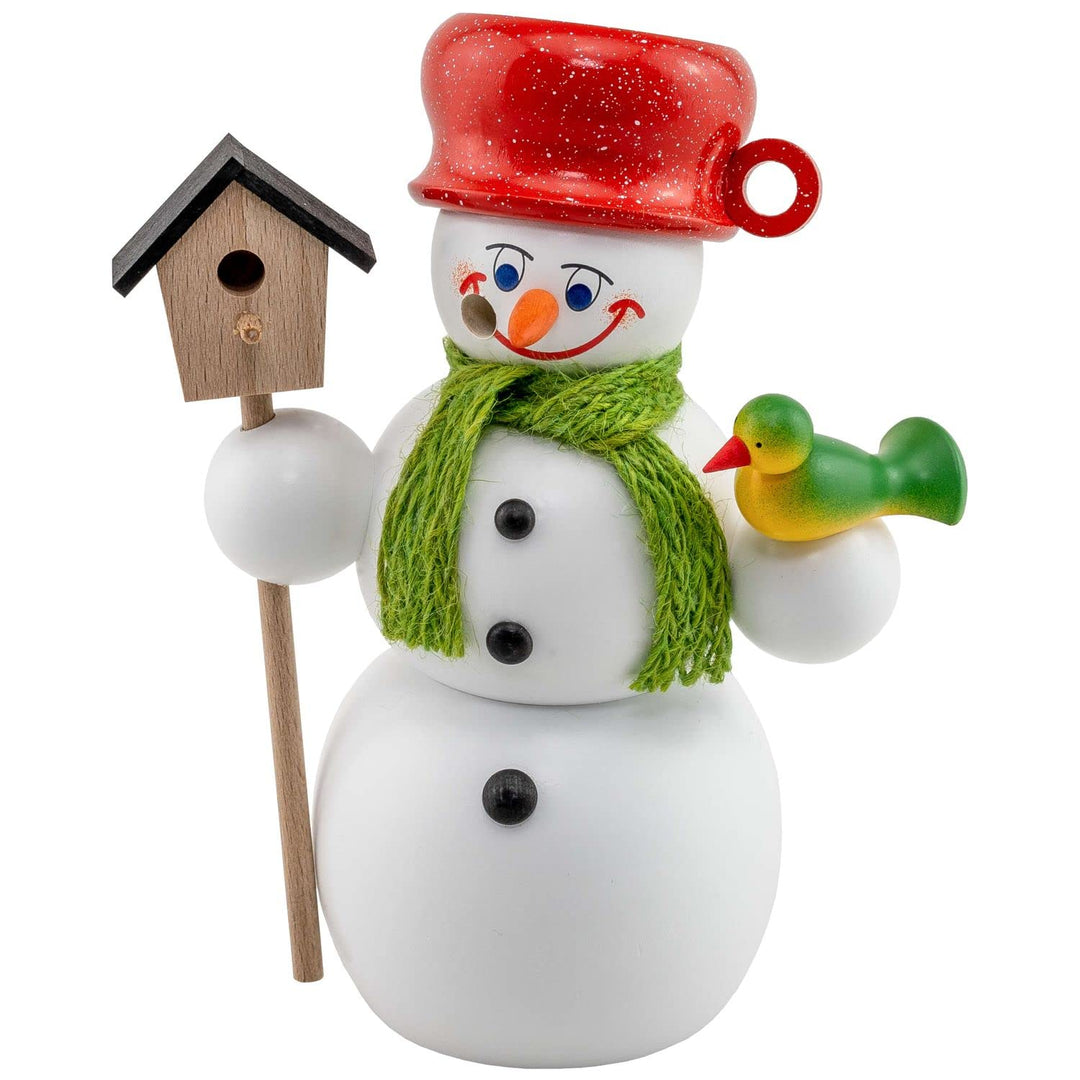 Seiffener Volkskunst | Räuchermännchen | Räucherfigur 14 cm | Schneemann | Original Erzgebirge | 122