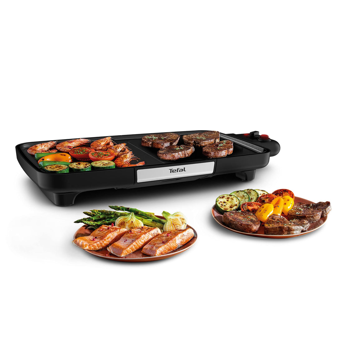 Tefal CB6418 BBQ Booster Tischgrill | Power-Boost-Zone | 2200 Watt | Antihaftbeschichtung | 6 Stufen