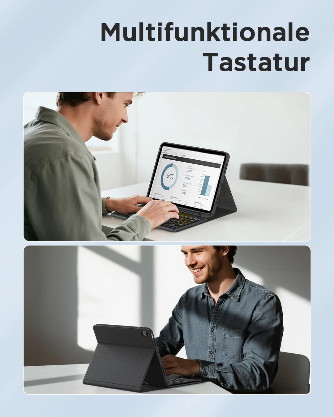EasyAcc iPad 11 (A16) / 10 Generation Hülle mit Tastatur 11/10,9 Zoll 2025/2022 (A2696/ A2757/ A2777