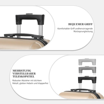 MoFut Koffer, Handgepäck Koffer, Hartschalenkoffer Trolley Rollkoffer Suitcase, Reisekoffer mit Roll