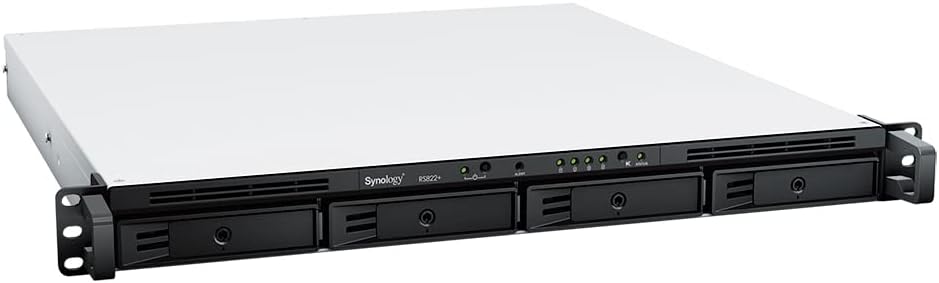 Synology RS822+ 4-Bay RackStation NAS AMD Ryzen V1500B 2GB RAM 4xRJ-45 1GbE LAN-Port, Bundle mit 8TB