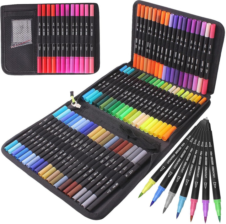 Laconile 72 Filzstifte Set für Malbücher für Erwachsene, Dual Brush Pens Färbemarker für Kinder Kall