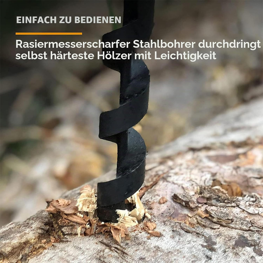 Handbohrer, Bushcraft Manueller Schraubenschlüssel 10-25mm Manueller Spiralbohrer für Outdoor-Aktivi