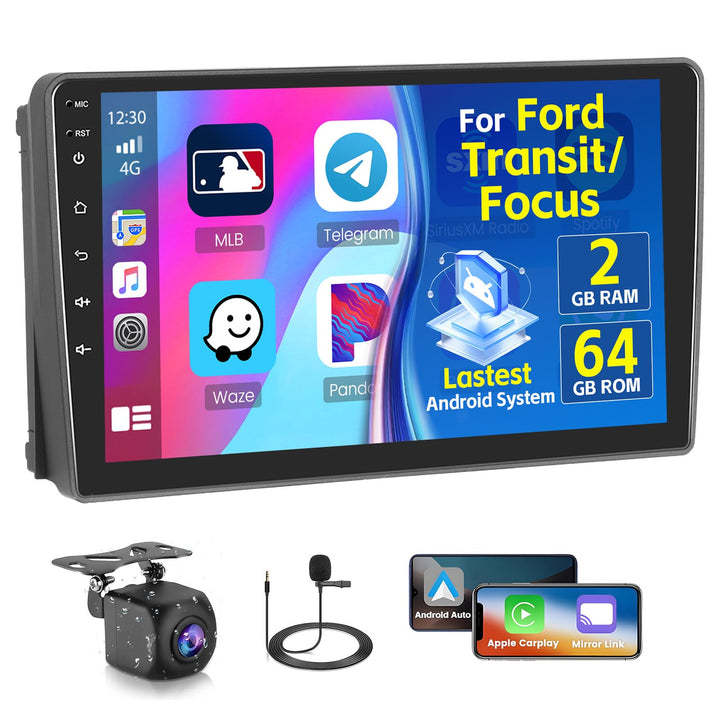 Radio für Ford Transit 2009-2016/ Ford Focus 2005-2008 Android 15 2+64G mit Wireless CarPlay Android