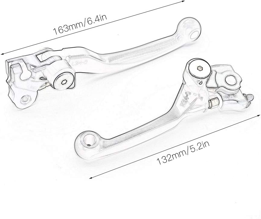 FXCNC CNC Aluminum 3D Dirt Bike Pivot Brake Clutch Levers Compatible with FE450 FE550 FE650 2006-200