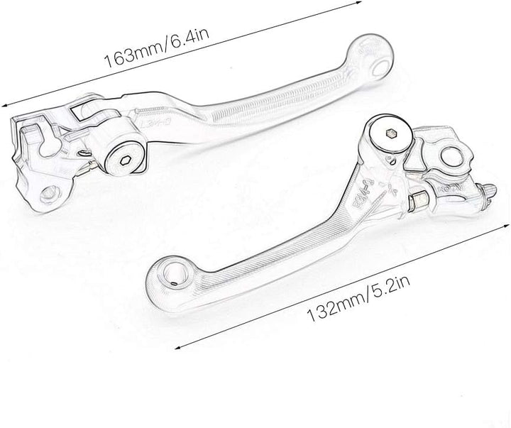 FXCNC CNC Aluminum 3D Dirt Bike Pivot Brake Clutch Levers Compatible with FE450 FE550 FE650 2006-200