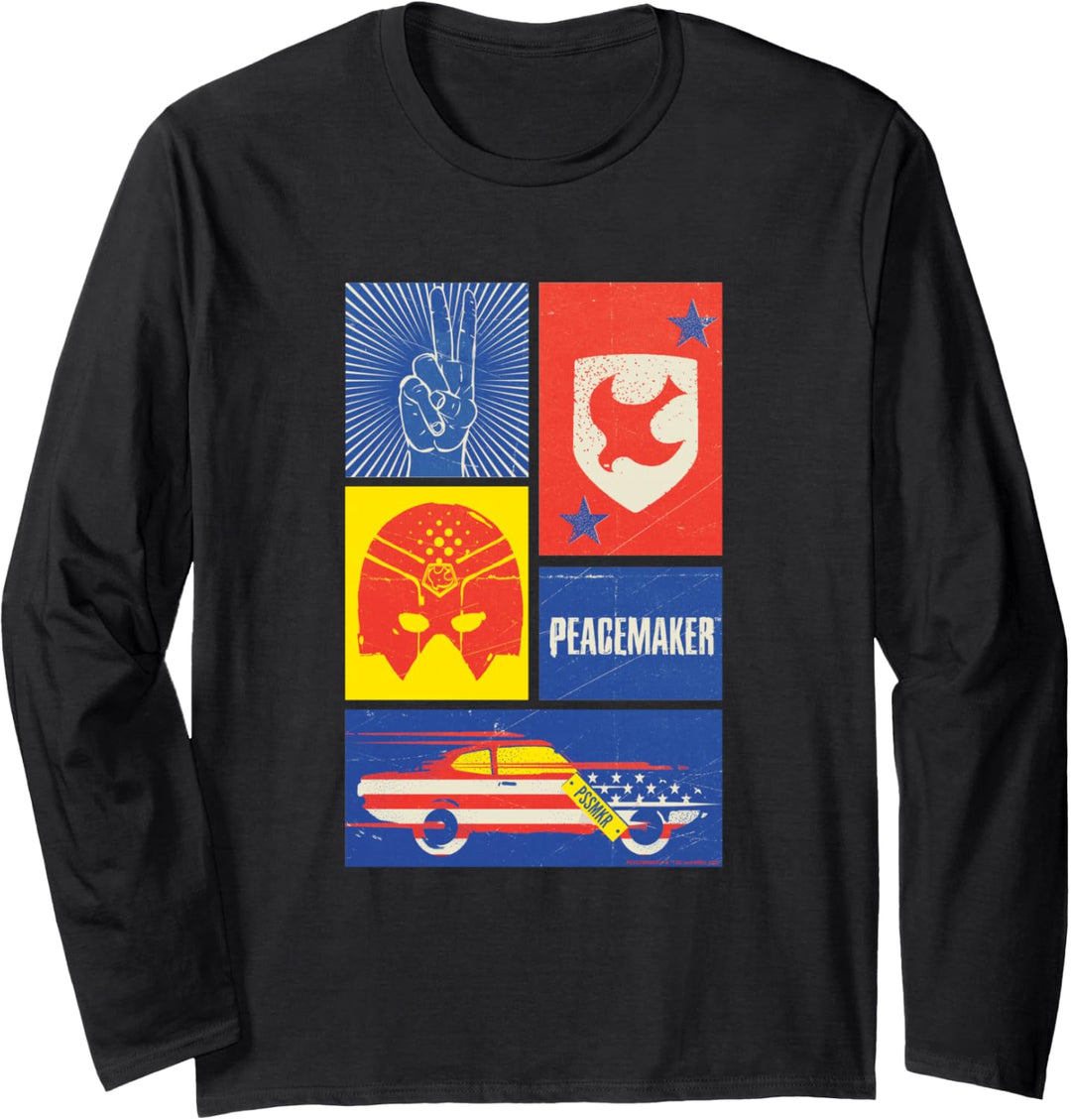 Peacemaker Sign, Shield, Helmet and Car Langarmshirt