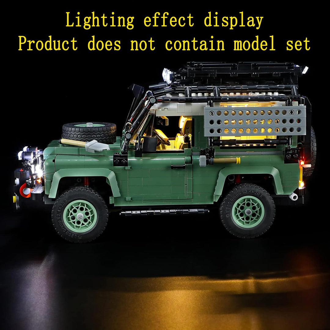GEAMENT LED Licht-Set Kompatibel mit Lego Klassischer Land Rover Defender 90 (Land Rover Classic Def