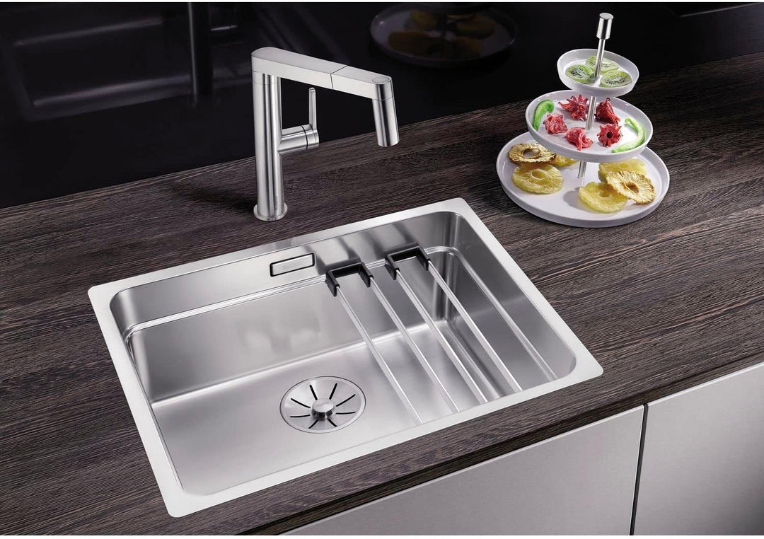 BLANCO 2 x TOP-Schienen | Edelstahl/Kunststoff | 416 x 60 mm | Passend zu allen Spülen und Becken mi