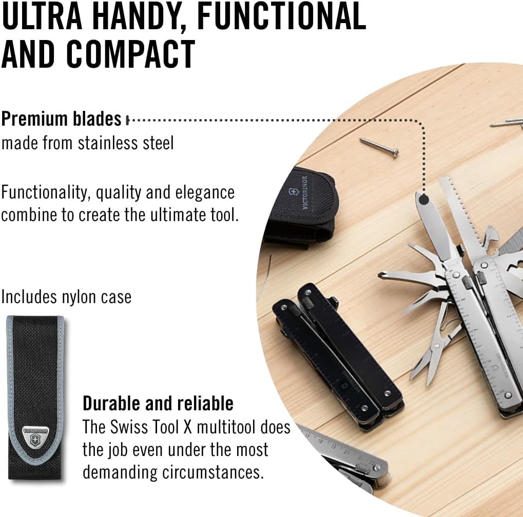 Victorinox, Multifunktionstool, SwissTool, Taschen Werkzeug, Funktionen, Kombi-Spitzzange, Feststell