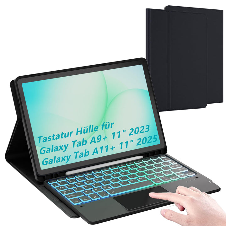 für Samsung Tablet A9 Plus Tastatur QWERTZ Deutsches - Galaxy Tab A9 Plus Hülle mit Tastatur, DIY 3-