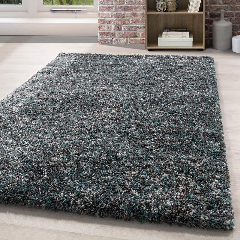 HomebyHome Shaggy Teppich Läufer Flur 80 x 150 cm - Hochflor Wohnzimmerteppich Mehrfarbig Extra Weic