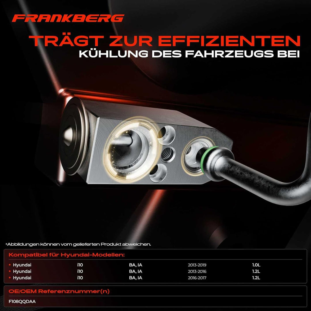 Frankberg Expansionsventil Klimaanlage Kompatibel mit i10 BA IA 1.0L 1.2L 2013-2017 Replace# F108QQD