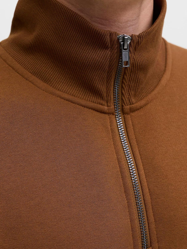 JACK & JONES Male Strickjacke mit Viertelreissverschluss Einfarbig Strickjacke mit Viertelreissversc
