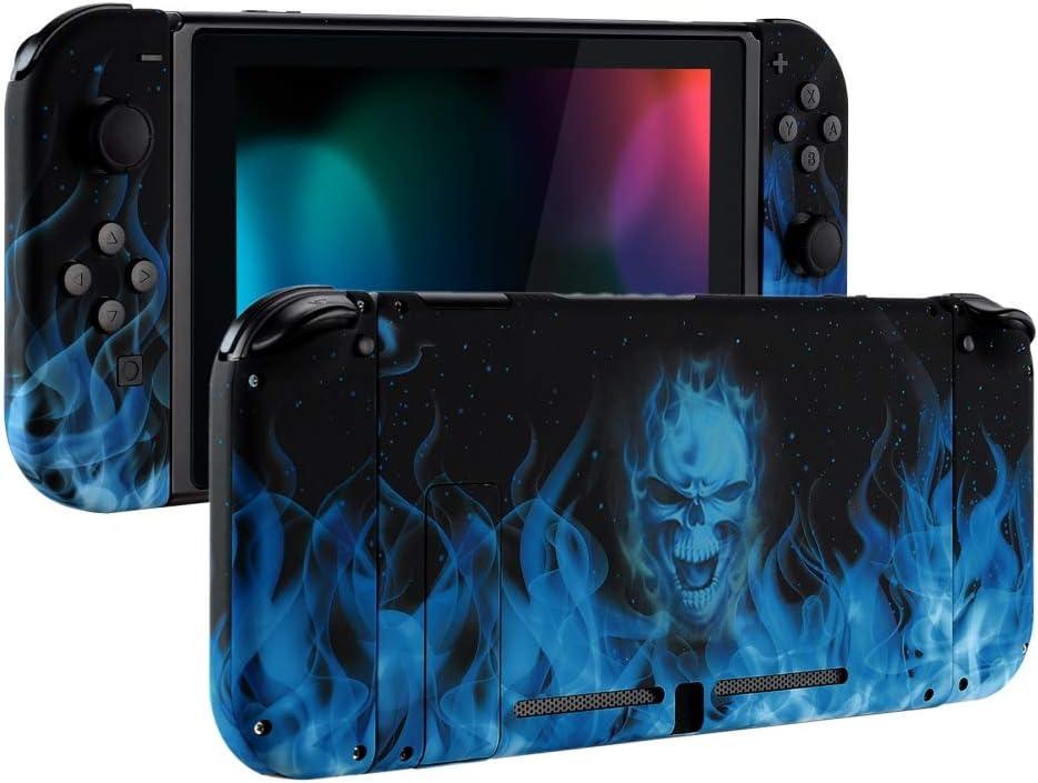 eXtremeRate Hülle Case für Nintendo Switch Joycon/Konsole, Rückgehäuse&Kickstand für Switch Console,