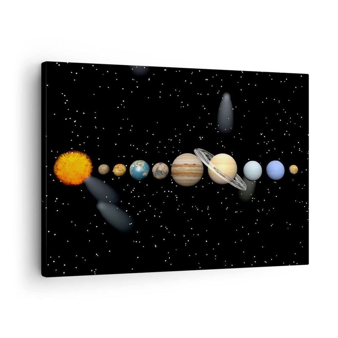 Bilder auf Leinwand Universum Galaxie Planeten Sterne Leinwandbild 70x50cm Wandbilder Dekoration Woh