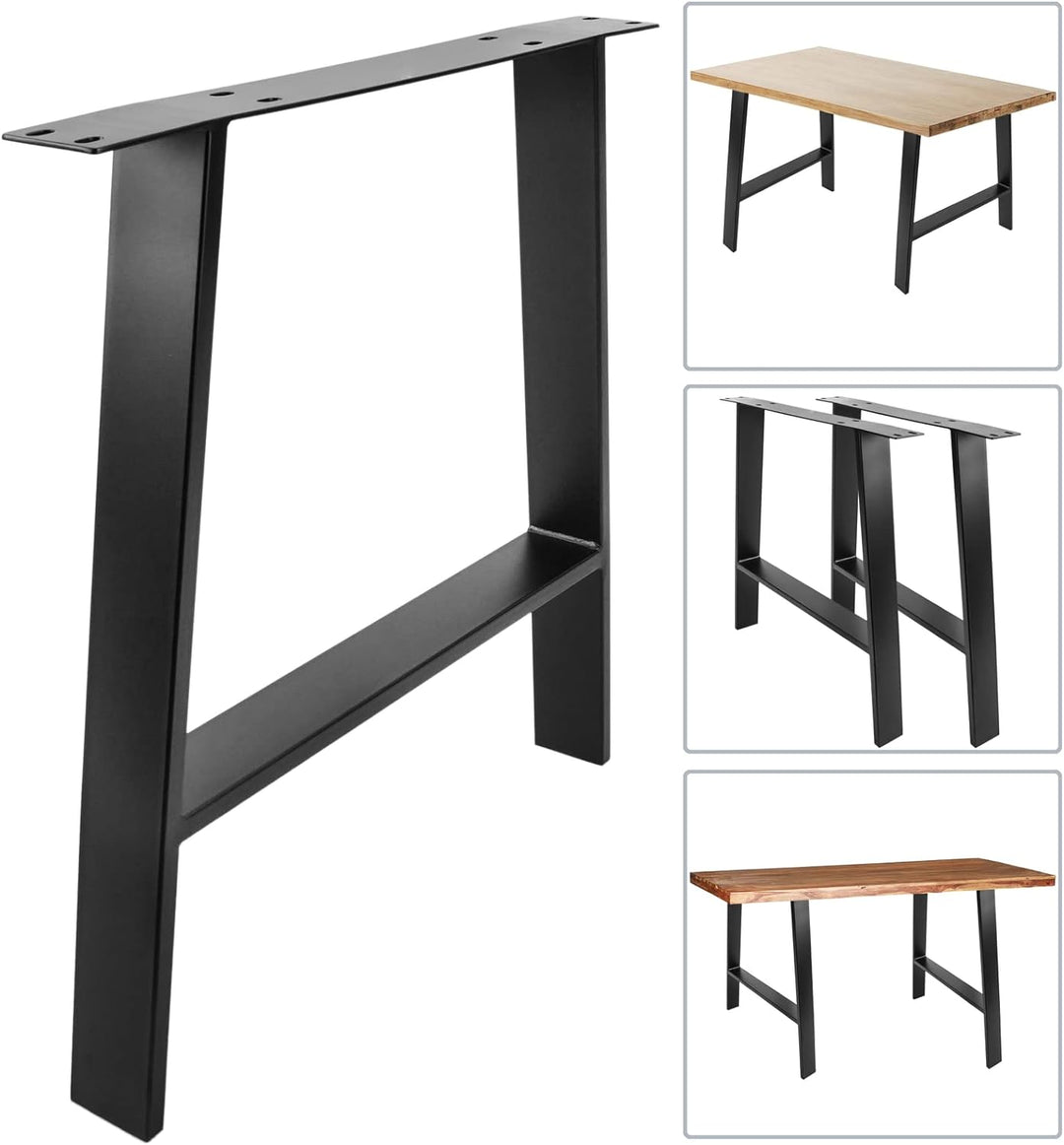 PrimeMatik - Tischbeine rechteckig aus Stahl 695 x 85 x 730 mm 2-Pack