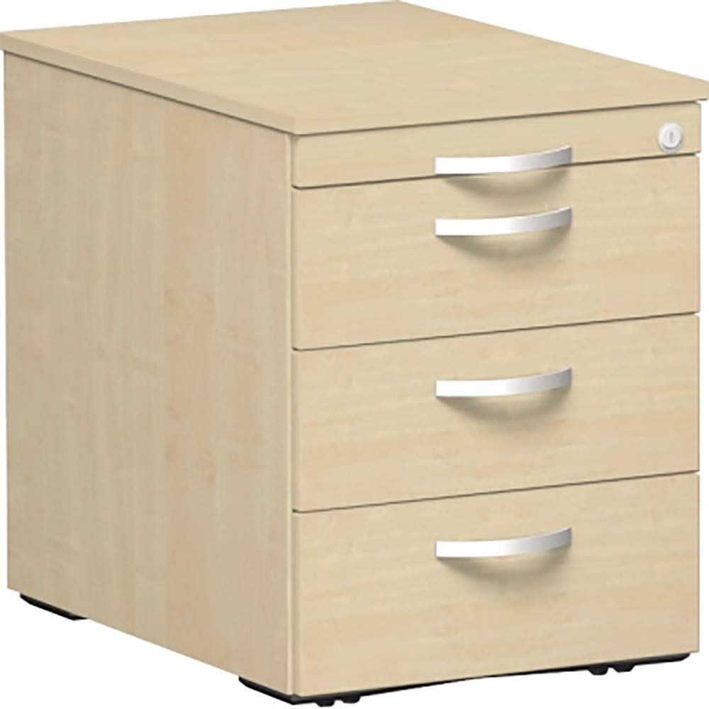 Gera Möbel S-530151-AH Rollcontainer Venedig mit 3 Kunststoff-Schubfächern und 1 Materialschubfach,