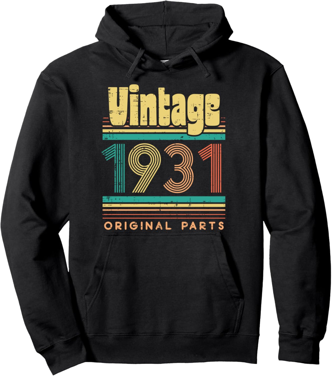 Vintage 1931 Original Parts 90 Years Old 90th Birthday Gift Pullover Hoodie