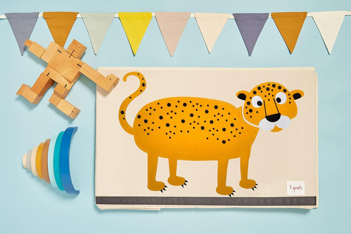 3 Sprouts - Spielzeugtruhe für Kinder - Ablagetruhe für Jungen- und Mädchenzimmer, Leopard, Leopard
