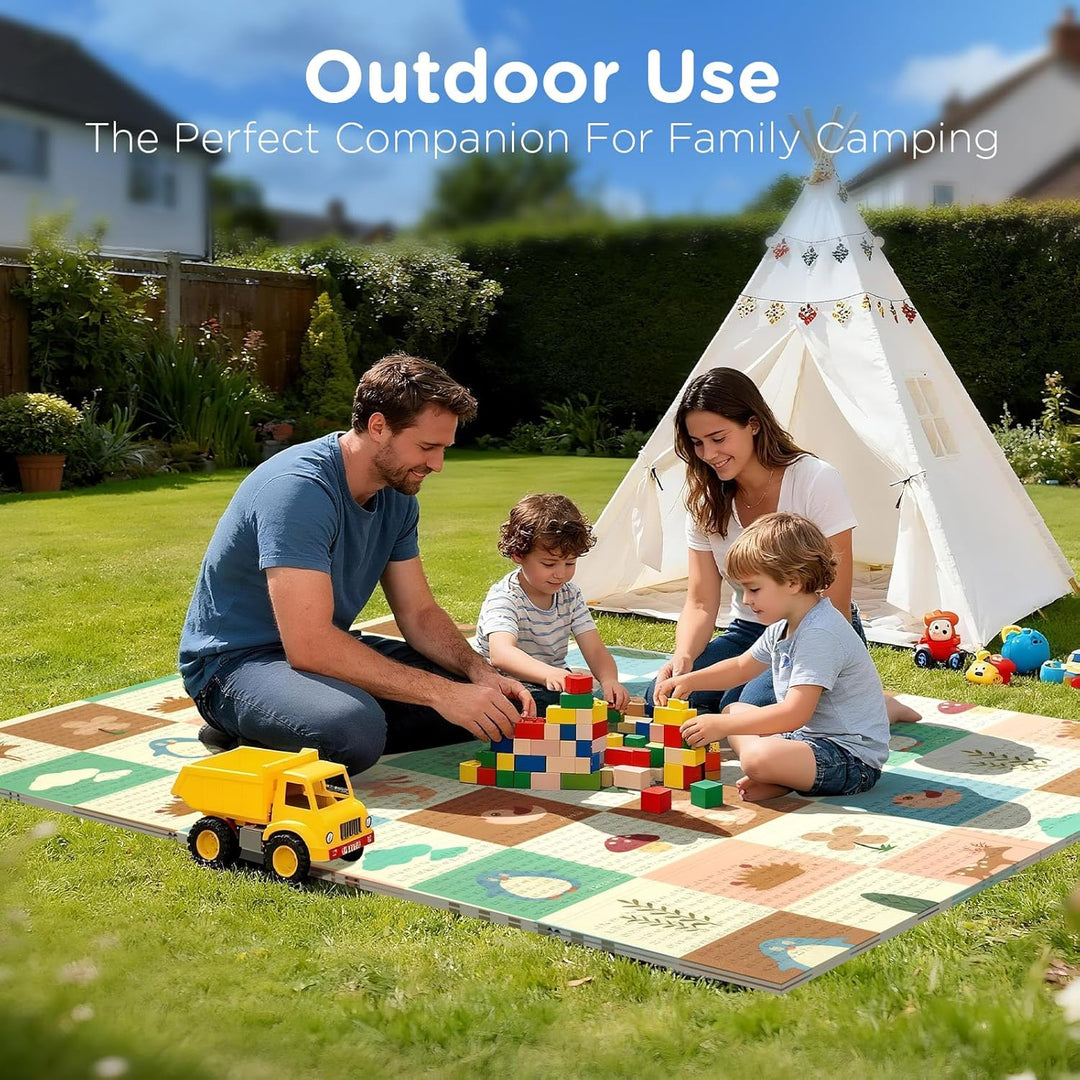 Krabbelmatte 180x120cm – Baby Spielmatte doppelseitig, Krabbeldecke aus XPE 1cm, faltbar, wasserdich