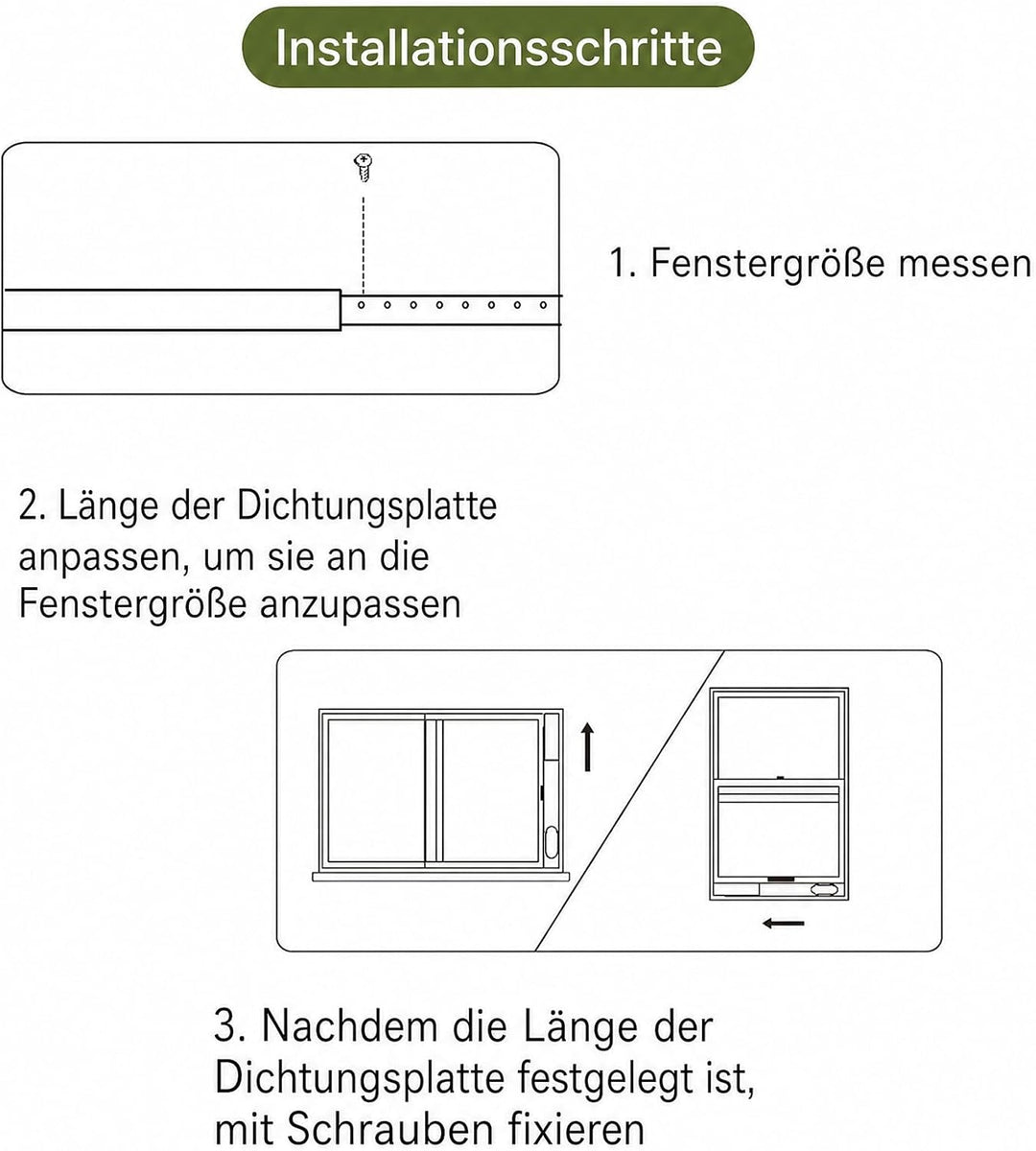 Fensterabdichtung Klimaanlage Platte Kit für Mobile Klimageräte
