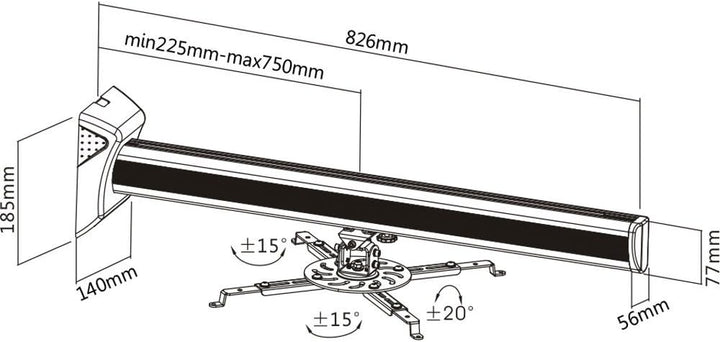 InLine 23139A Wandhalterung / Kurzdistanz-Halterung für Beamer, max.