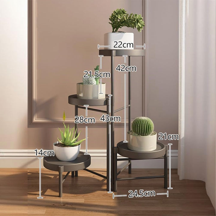 4 Etagen Pflanzenständer Metall Blumenständer Pflanzenregal Blumenregal Indoor Outdoor, Faltbar Blum
