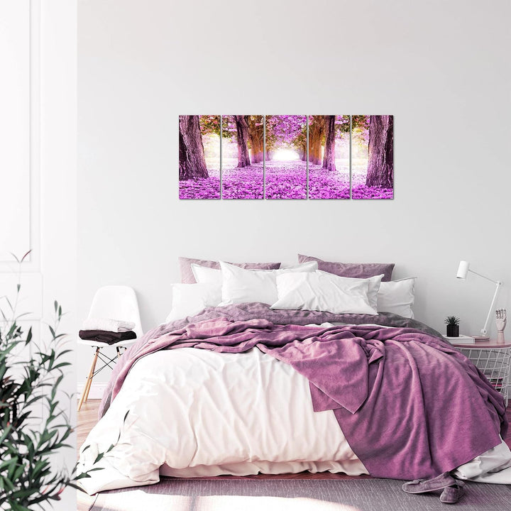 Runa Art Bild Wald Landschaft Wandbilder auf Vlies Leinwand 5 Teilig Wanddekoration Schlafzimmer Woh
