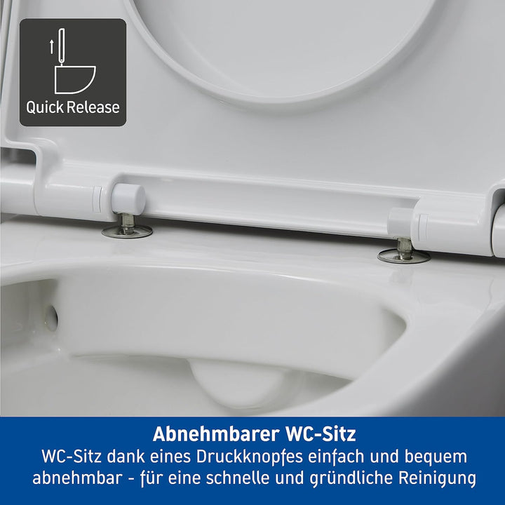 Duravit WC-Sitz D-Neo mit Absenkautomatik, Klobrille mit Quick-Release für einfache Montage, Toilett