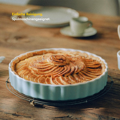 KIVY Quiche & Tarteform [28 cm] - Antihaftbeschichtete Quicheform aus Keramik - Obstkuchenform - Tar