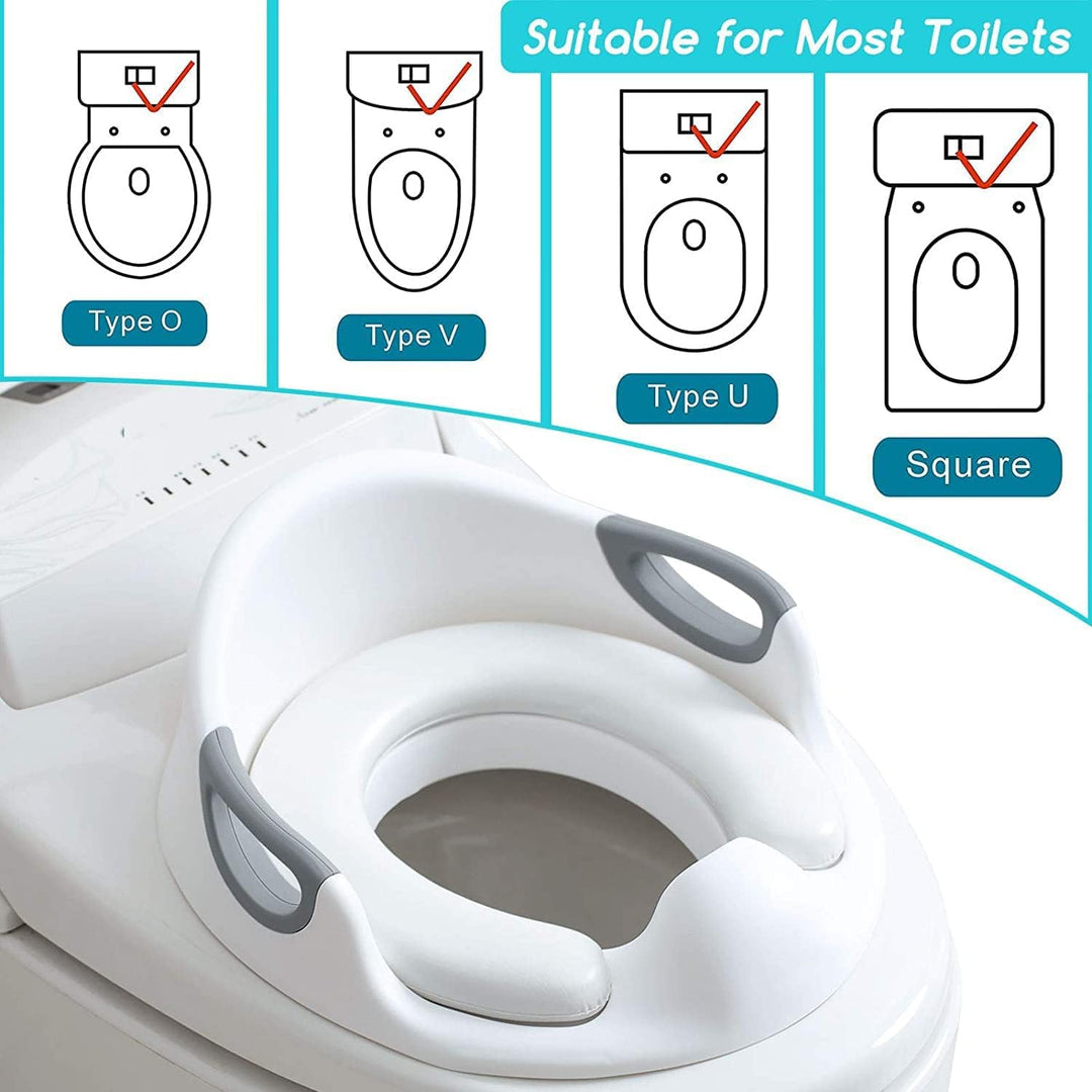 Kinder Toilettensitz WC-Sitz für Junge und Mädchen Kindertoilettensitz für Kissengriff und Rückenleh