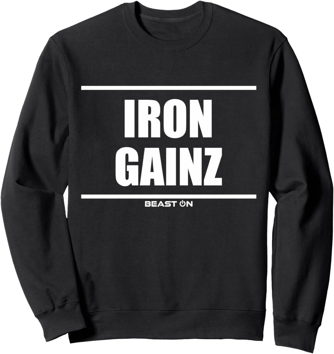 Iron Gainz Gains Bodybuilding Fitness Gym Motivation Sprüche Sweatshirt