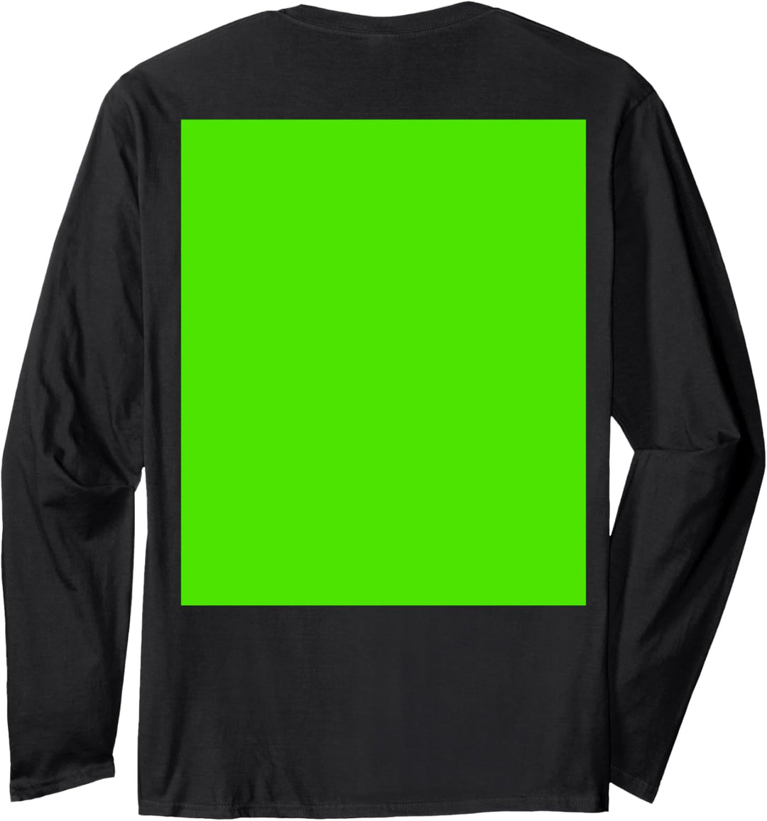 Grünes Siebdesign vorne und hinten Chroma Key Projektion Langarmshirt